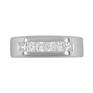 Diamond wedding band with 0.75 cts in diamonds in paltinum