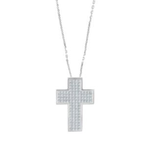 Cross diamond pendant with 1.87 cts in diamonds in 18k w/g; add chain for $200