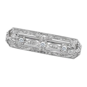 Diamond Broach in platinum & 18k white gold