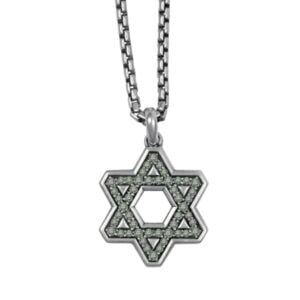 David Yurman Star of David with pave set color change garnet in sterling silver