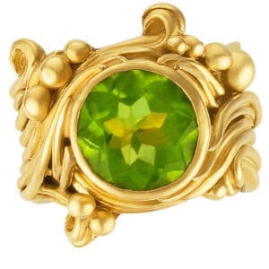 Peridot ring in 22k handmade