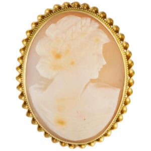 Vintage Cameo Broach In 14k