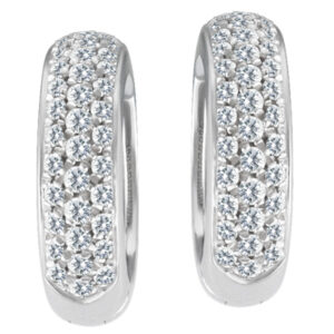 Diamond hoops in 18k white gold