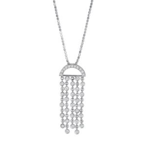 Pendant on a chain in 18k white gold with appr. 0.75 CT diamonds