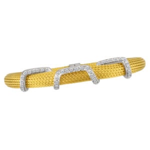 Mesh bracelet in 18k gold with appr.1 ct in diamonds