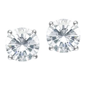 Tiffany & Co Diamond stud earrings in platinum. 1.07 cts each H, VS1