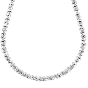 Tiffany & Co. Signature necklace in 18k white gold with app. 1.03 carats in diamonds