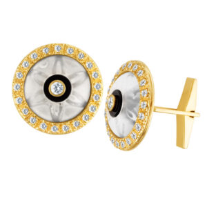 Stylish cufflinks in 14k with appr 2.28 carats in diamonds