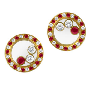 Chopard diamond & ruby earrings in 18k