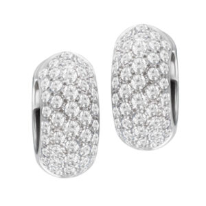 Diamond "huggie" style earrings in 18k w/g