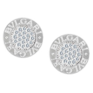 Bvlgari earrings in 18k white gold with diamond accents