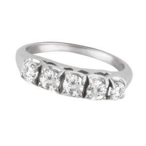 Diamond band in 14k white gold. 1.00 carats in diamond. Size 6.75