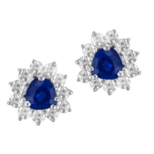 Tanzanite Earrings In Platinum With Appr. 1.1 Carats In Diamonds