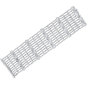 Diamond wide bracelet in 18k white gold with 25.65 carats