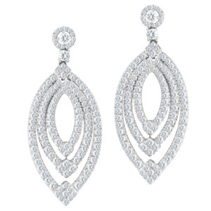 Diamond tear shaped earrings