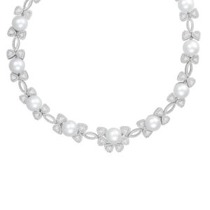 Diamond and pearl necklace