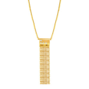 Stylish 18k yellow gold Necklace With Diamond Accents