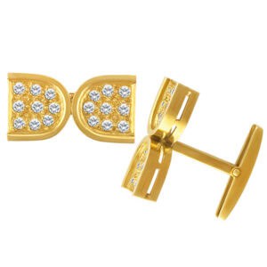 Bow tie pave diamond cufflinks inn 18k, over 1.50 cts