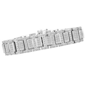 Stunning Diamond Bracelet in 18k white gold with over 16 cts in round and princess cut diamond