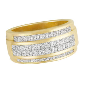 Diamond 4-row of diamonds semi-eternity ring in 14k