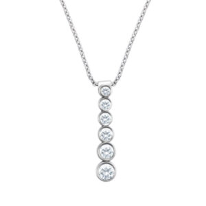 Tiffany Jazz graduated drop pendant in platinum on an 16" platinum chain with 0.45 cts in diamonds