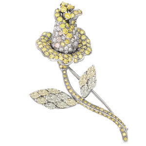 Fancy diamond flower pin