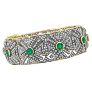 Magnificent emerald & diamond bangle