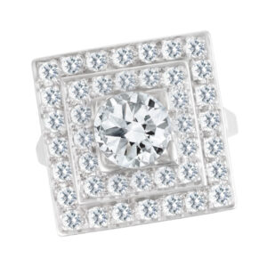 GIA Certified Round Brilliant cut diamond 1.44 cts (I Color, VVS2 Clarity) ring set in platinum. Siz