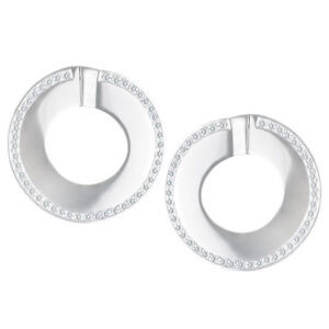 Disc earrings in white gold with diamonds