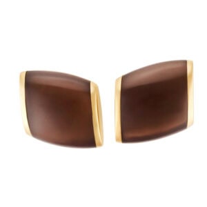 Vhernier 18k rose gold large "Plateau" ear clips