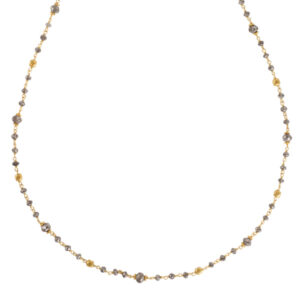 Rose cut brown diamond necklace in 18k