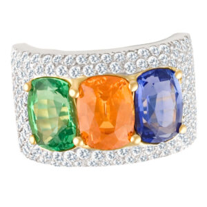 Colorful ring in 18k