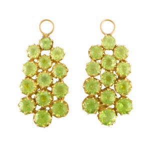 Green peridot earring sleeves in 18k