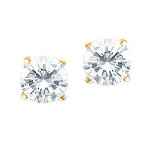 Diamonds Studs set in 14k yellow gold with app .90 cts total K color I-1 clarity