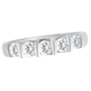 Semi-eternity diamond ring in platinum with app. 065 cts in diamonds