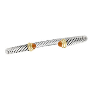 David Yurman Bangle in sterling silver and 14k yellow gold w/ citrine