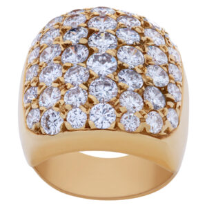 Wide diamond ring in 14k yellow gold