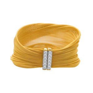 Tiffany & Co. mesh bracelet in18k yellow gold with platinum diamond clasp