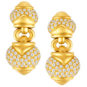 Bvlgari earrings in 18k w/ approx. 2.5 cts in diamonds.