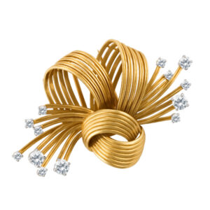 Diamond spray pin/brooch in 18k