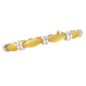 Ladies 18k White And Yellow Gold Bracelet With Over 1 Ct In Round Diamonds