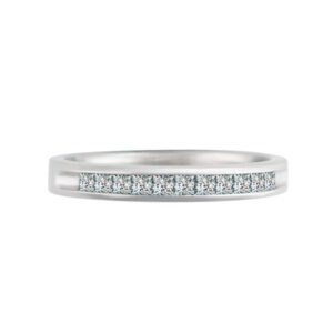 Semi Diamond Eternity Band and Ring in 14k white gold. 0.55 carats in diamonds. Size 6.25