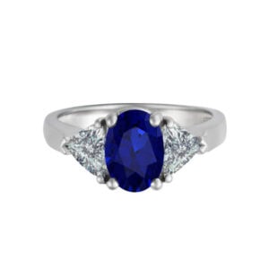 Sapphire and diamond ring in platinum.