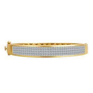 Invisible Set Princess cut diamond bangle in 18k yellow gold with app 5 cts