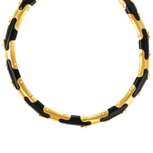 Onyx and 18k link necklace