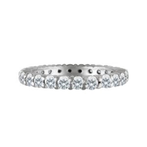 Eternity Wedding Band in 14k white gold with app 1 cts in round diamonds H Vs