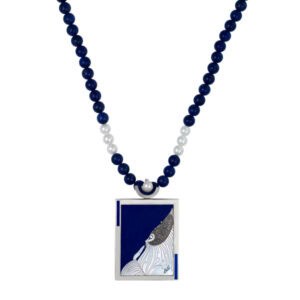 Erte Beloved lapis necklace in sterling silver