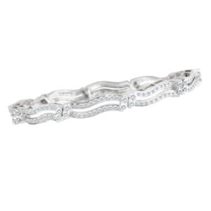 Diamond Bangle in 18K white gold. 1.00 carats in round diamonds