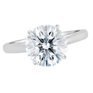 GIA Cerified 3.07 Round cut diamond set in a platinum setting F color VVS-2 Clarity