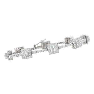 Modern design diamond bracelet in 14k white gold